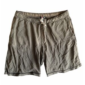 Proline Lounge Sleep Shorts Mens L Gray Striped Drawstring Cotton